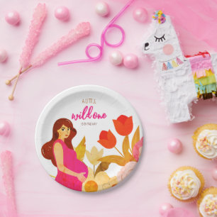 Pregnant Mom Baby Shower Paper Plate