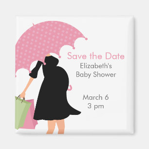 Pregnant Mom Baby Shower {pink} Magnet