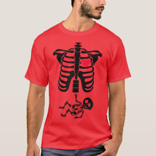 Pregnant Mom Baby Skeletons Heart Funny Pregnancy T-Shirt