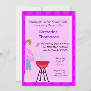 Pregnant Mom Cookout  Invitation