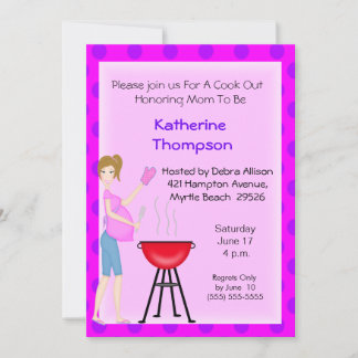 Pregnant Mom Cookout  Invitation
