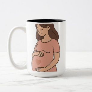  Pregnant Mom Mug – Cute Maternity Cartoon Coffee 