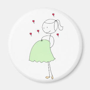 Pregnant Mommy (green) Magnet