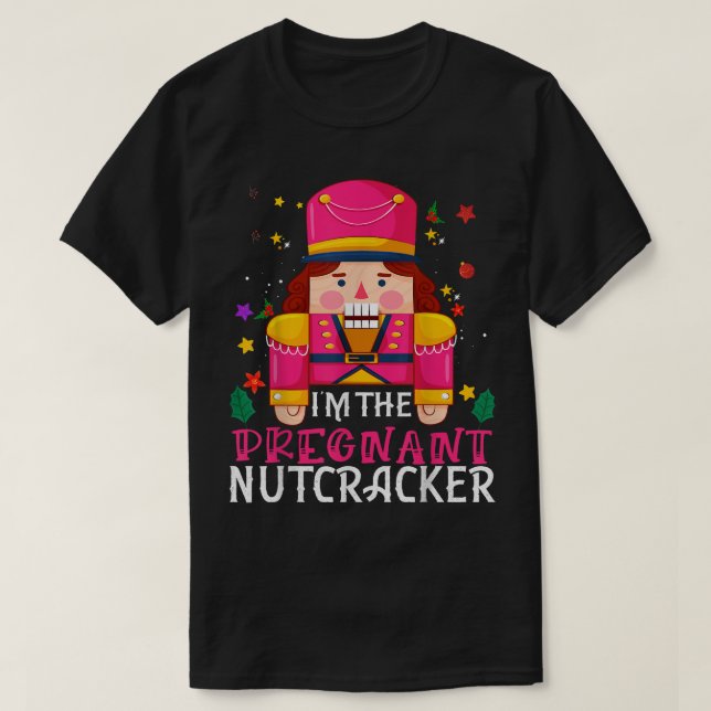 Pregnant Nutcracker Matching Family Group Christma T-Shirt (Design Front)