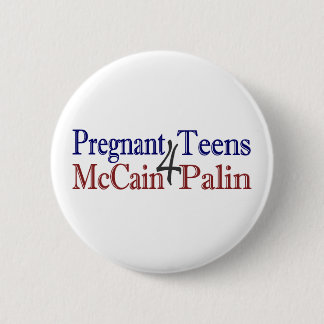 Pregnant Palin (Anti-McCain) 2 Inch Round Button