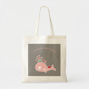 Pregnant Pink Mommy Whale Girl Baby Shower Bag