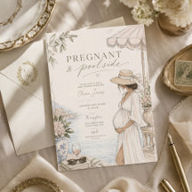 Pregnant & poolside baby shower