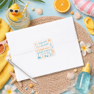 Pregnant & Poolside Summer Pool Party Baby Shower Square Sticker