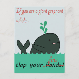 Pregnant Whale Postcard