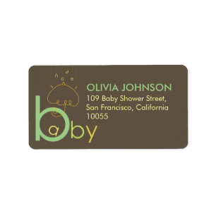 Pregnant With Baby Green Typography Shower Address Label