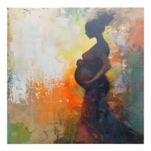Pregnant Woman Abstract Art Photo Print