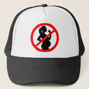 Pregnant Woman Alcohol Symbol Trucker Hat