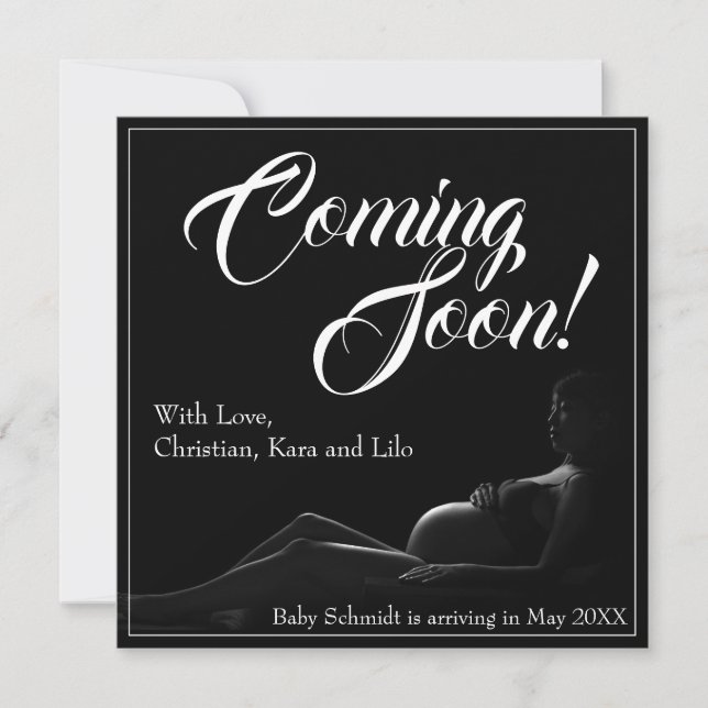 Pregnant woman - Coming Soon, Baby Announcement (Front)