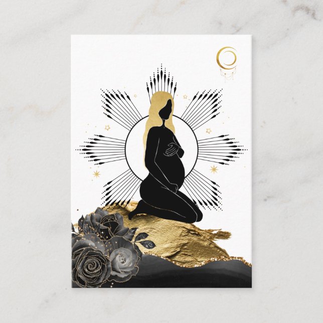 *~* Pregnant Woman Doula Midwife Birthing Business Card (Front)