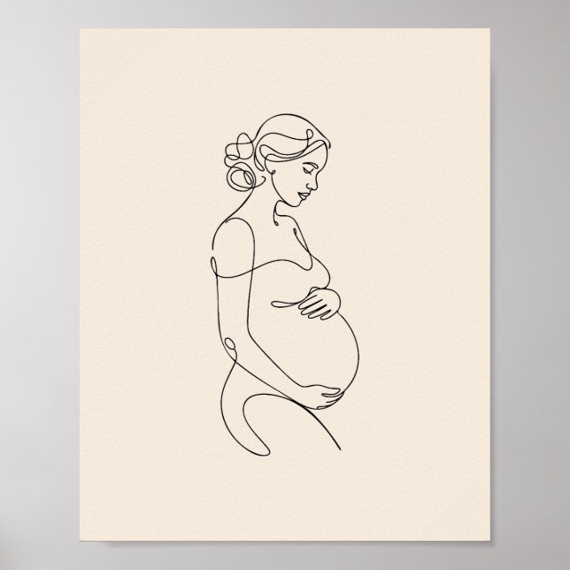 Pregnant Woman Print, Value Poster Paper (Matte) (Devant)