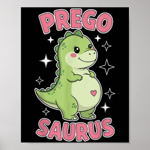 Pregosaurus Cute Retro Mommy Dinosaur Pregnancy An Poster