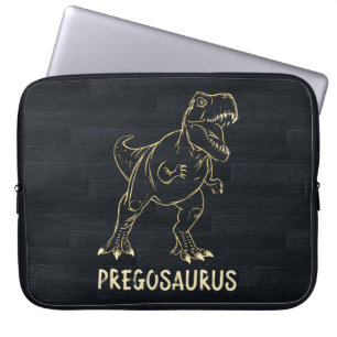 Pregosaurus Funny Dinosaur Mom Pregnancy Gift Laptop Sleeve