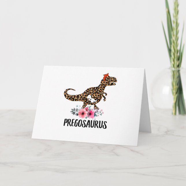 Pregosaurus Funny Pregnancy Gift Thank You Card (Front)