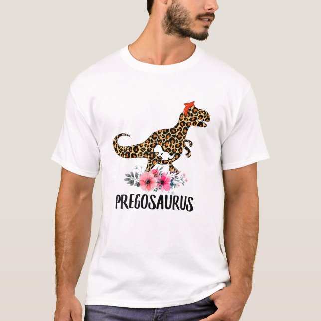 Pregosaurus Funny Pregnancy Woman T-Shirt (Front)