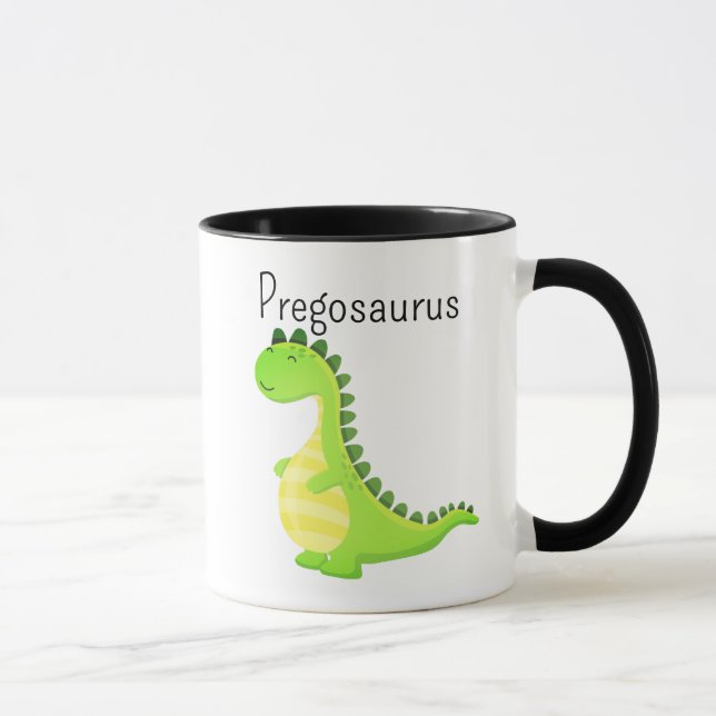 Pregosaurus Funny Pregnant Dinosaur Mug (Right)