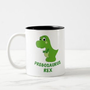 Pregosaurus Rex Pregnant T-Rex Cute Dinosaur Two-Tone Coffee Mug