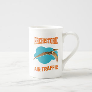 Prehistoric Air Traffic Pterodactyl Pilot Humour Bone China Mug