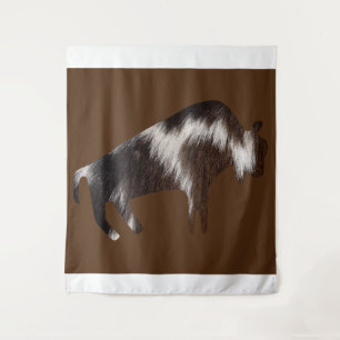 Prehistoric Animals Furry Bull Tapestry