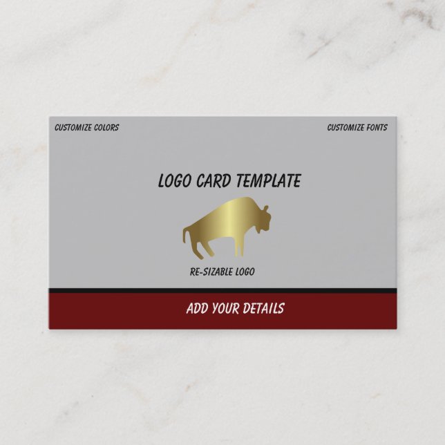 Prehistoric Animals Gold Buffalo Business Card (Front)