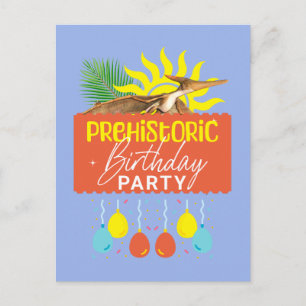 Prehistoric Birthday Party Pterodactyl Dino Postcard