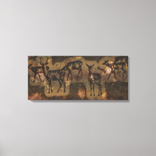 Prehistoric Cave Art-style Wildlife Red Deer Canvas Print