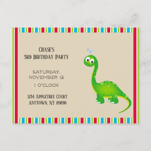Prehistoric Dinosaur Child Birthday Party Postcard