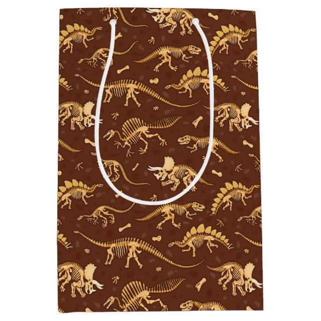 Prehistoric Dinosaur Fossils  Medium Gift Bag (Front)