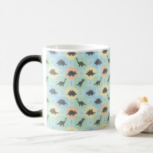 Prehistoric Dinosaur Silhouette Seamless Pattern Magic Mug
