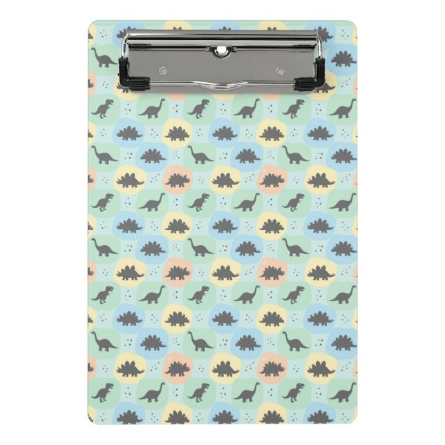 Prehistoric Dinosaur Silhouette Seamless Pattern Mini Clipboard (Front)