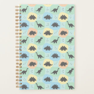 Prehistoric Dinosaur Silhouette Seamless Pattern Planner