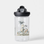 Prehistoric Dinosaur Water Bottle<br><div class="desc">Prehistoric Dinosaur Scene, personalized water bottle. Features, template text line for name in coordinating green colour.</div>