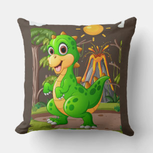 PREHISTORIC DINOSAUR WORLD THROW PILLOW