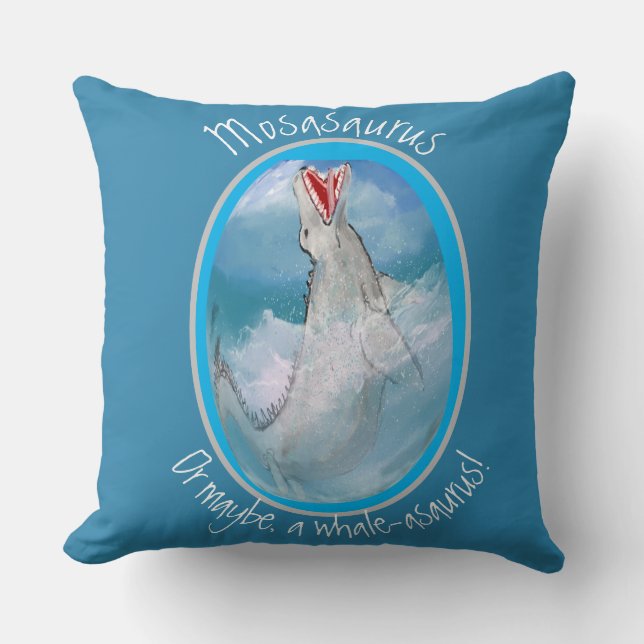 Prehistoric Giant Water Lizard, - Masasaurus  Thro Throw Pillow (Front)