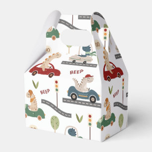 Prehistoric Groups of Colourful Dinosaurs Driving Favor Box
