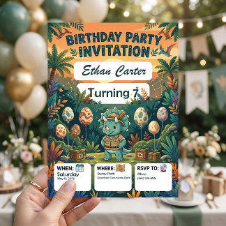 Prehistoric Island Birthday Invitation Templates