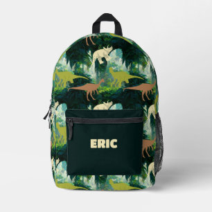 Prehistoric Jungle Dinosaurs Printed Backpack