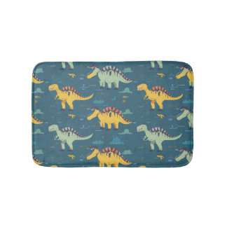 Prehistoric jurassic dinosar pattern bath mat