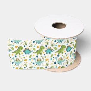 Prehistoric Jurassic Dinosaur Trex Satin Ribbon