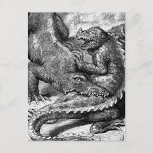 Prehistoric Life Antique Print Postcard
