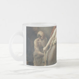 Prehistoric Man Hunting Bears, 1832 Frosted Glass Coffee Mug