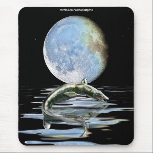 Prehistoric MOSASAUR & MOON Dinosaur-lover Gift Mouse Pad