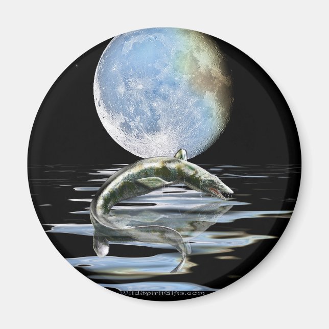 Prehistoric MOSASAUR & MOON Gift Range Magnet (Front)