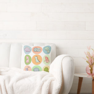 Prehistoric Pals Throw Pillow