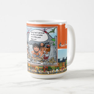 Prehistoric Pranksters Satirical Humor Classic Coffee Mug