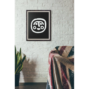 Prehistoric Warrior Face - Ancient Tribal Poster